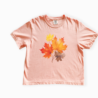 Autumn Leaves - Comfort Colors Boxy Cropped Tee