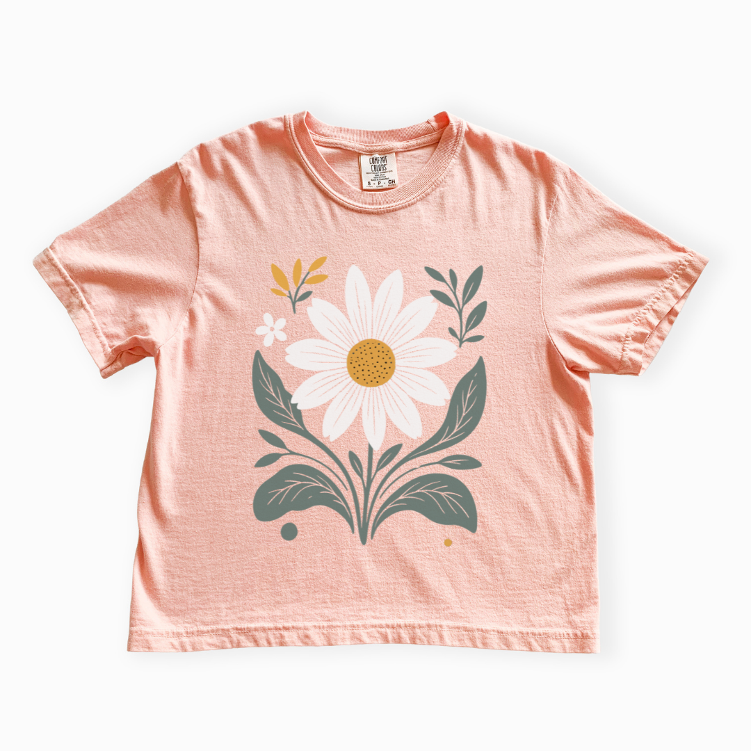 Daisy Days - Comfort Colors Boxy Cropped Tee