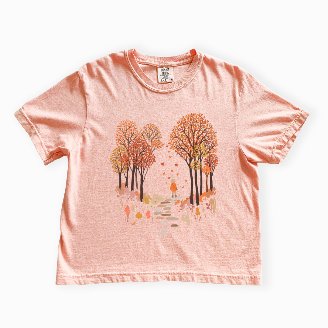 Autumn Walks - Comfort Colors Boxy Cropped Tee