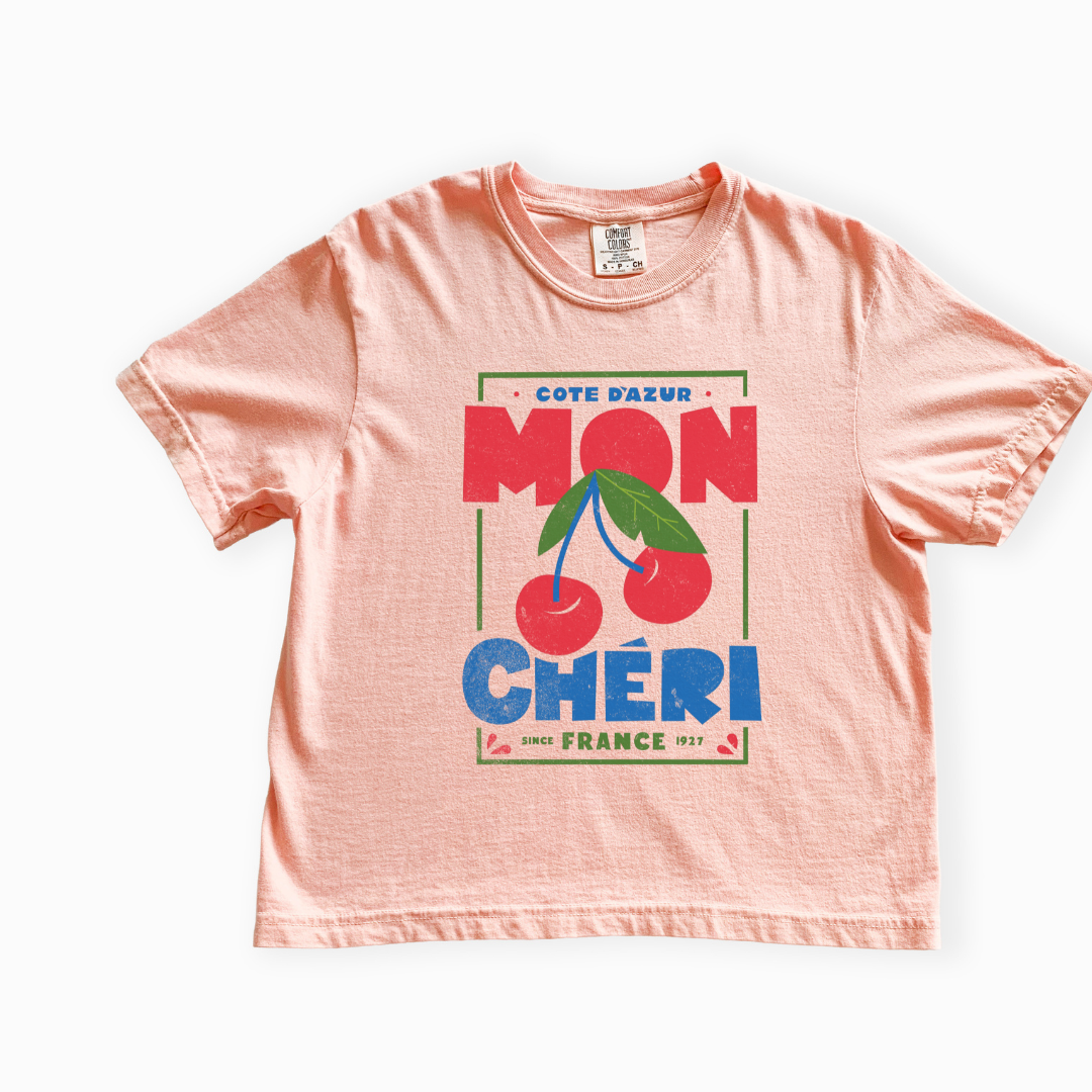 Mon Cheri - Comfort Colors Boxy Cropped Tee