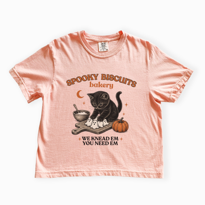 Spooky Biscuit Bakery - Comfort Colors Boxy Cropped Tee