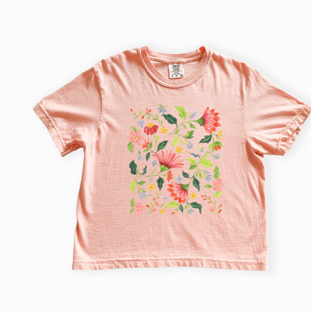 Botanical Bliss - Comfort Colors Boxy Cropped Tee