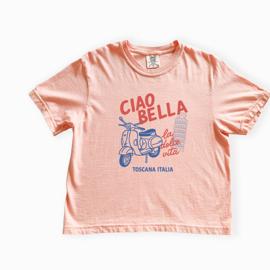 Ciao Bella - Comfort Colors Boxy Cropped Tee