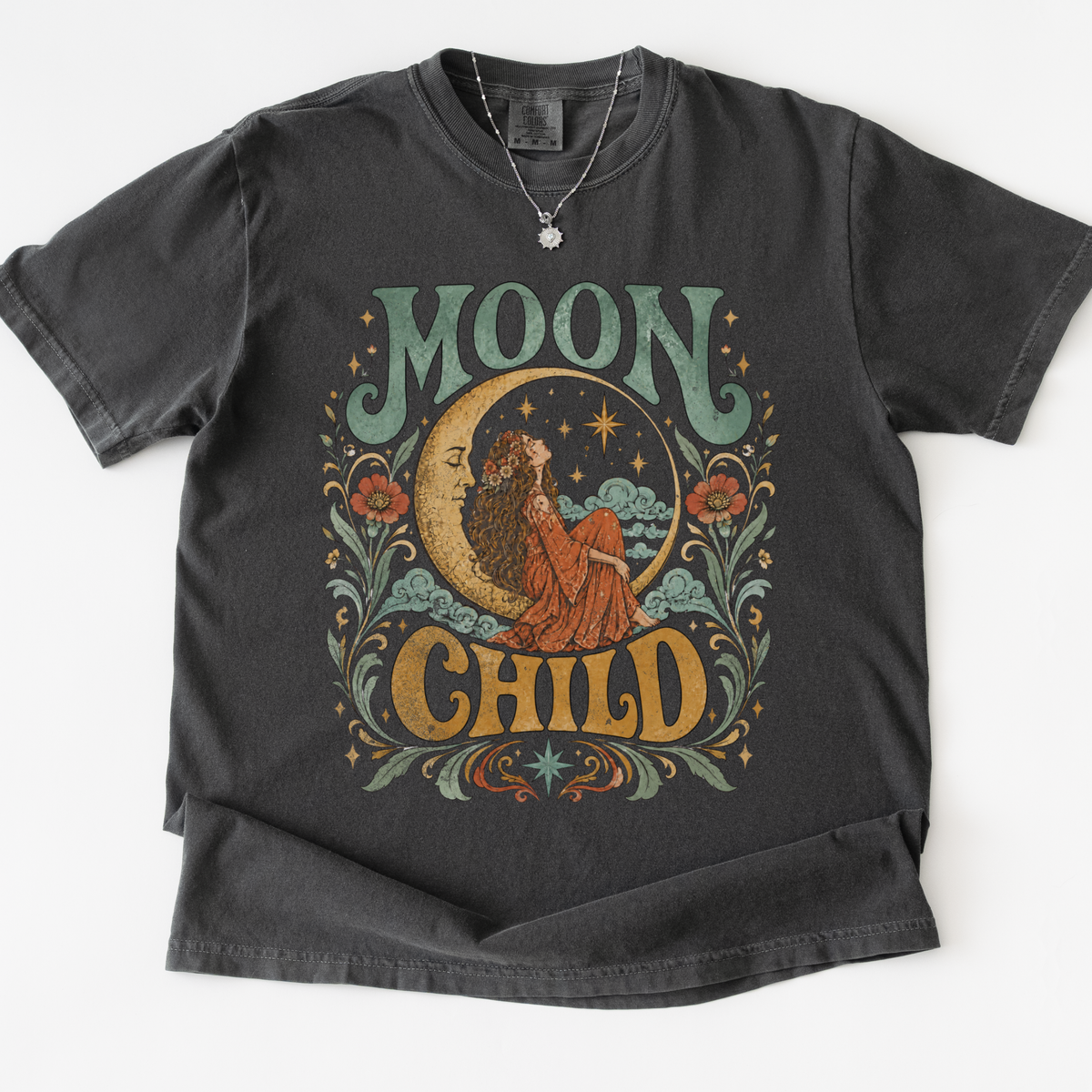 Moon Child -  Relaxed Fit Vintage Wash T Shirt