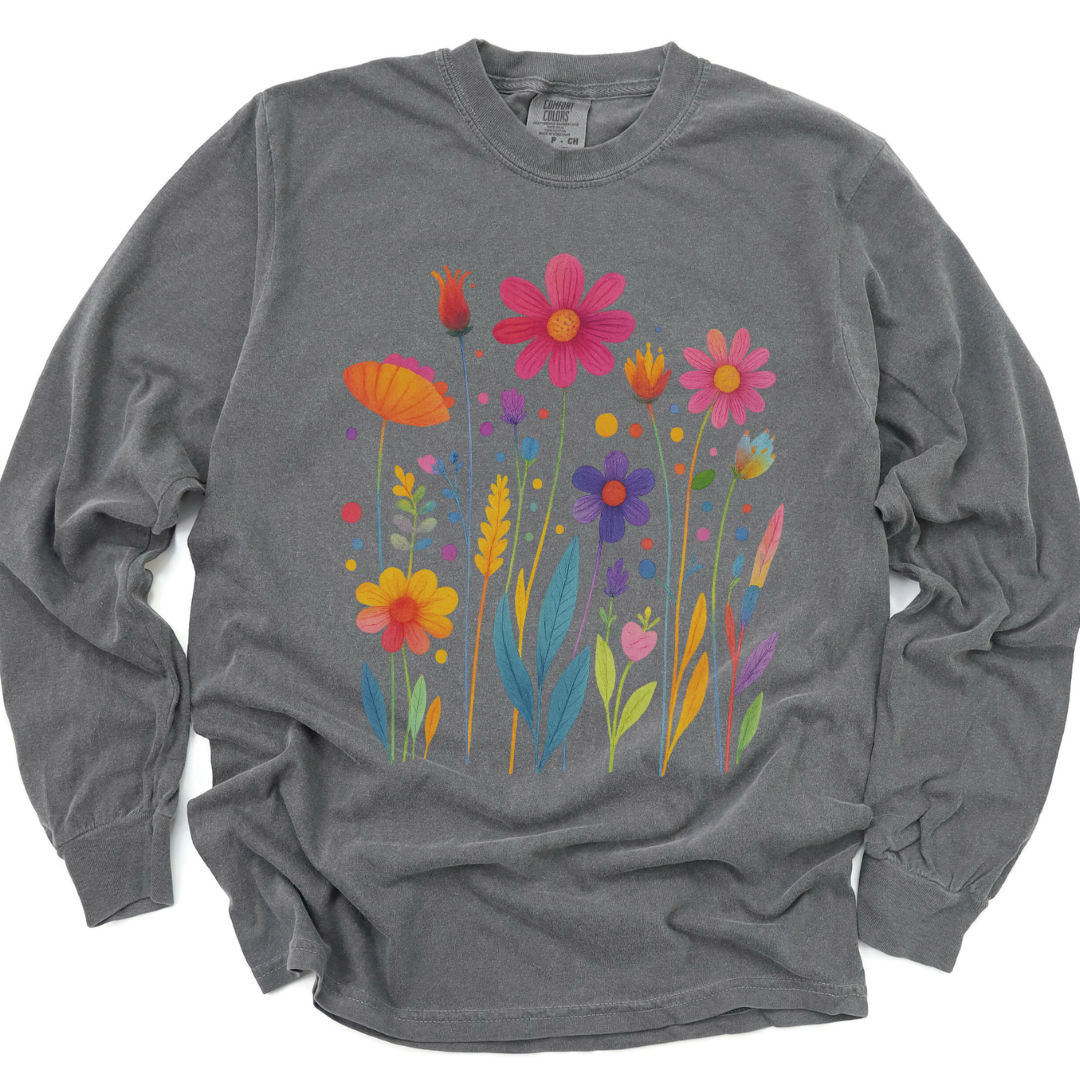 Vibrant Wildflower - Comfort Colors Long Sleeve Premium T Shirt