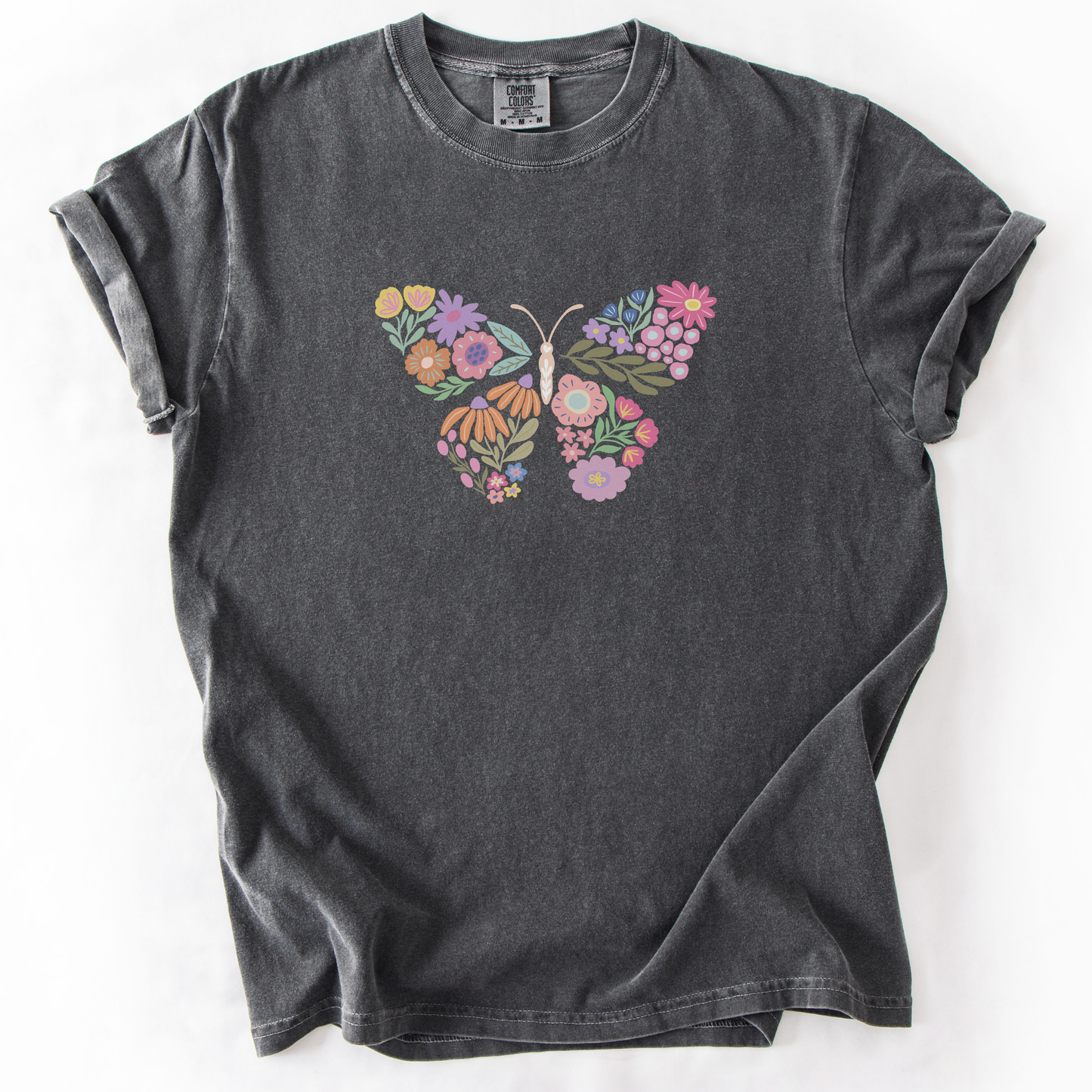 Boho Floral Butterfly -  Comfort Colors Relaxed Fit Premium T Shirt