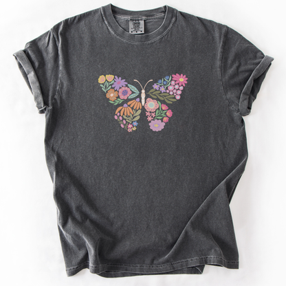 Boho Floral Butterfly -  Comfort Colors Relaxed Fit Premium T Shirt