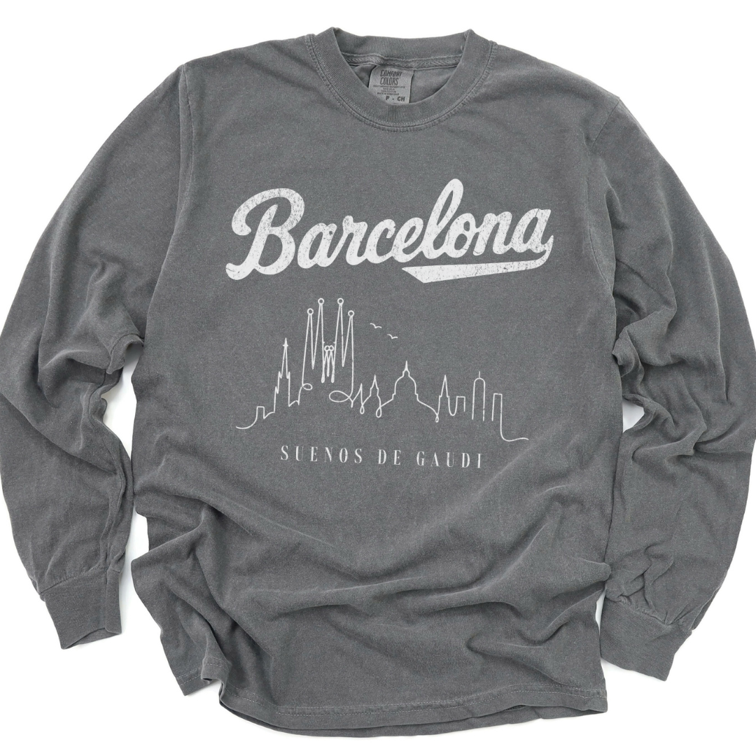 Barcelona,  Dreams of Gaudi - Comfort Colors Premium Long Sleeve T Shirt