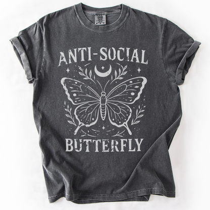 Anti-Social Butterfly -  Comfort Colors Relaxed Fit Premium T Shirt
