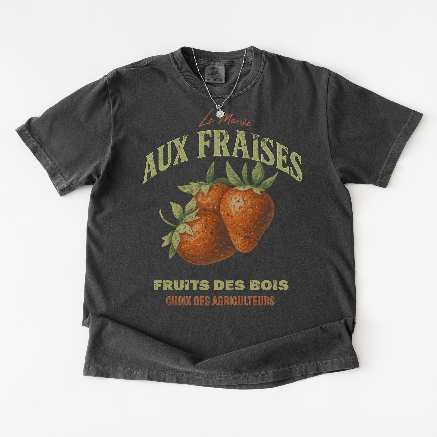Aux Fraises -  Relaxed Fit Vintage Wash T Shirt
