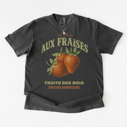 Aux Fraises -  Relaxed Fit Vintage Wash T Shirt