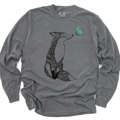 Fox & Butterfly - Comfort Colors Long Sleeve Premium T Shirt