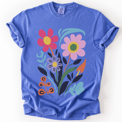 Vivid Floral - Comfort Colors Relaxed Fit Premium T Shirt