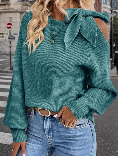 Bow Ribbed Sweater
