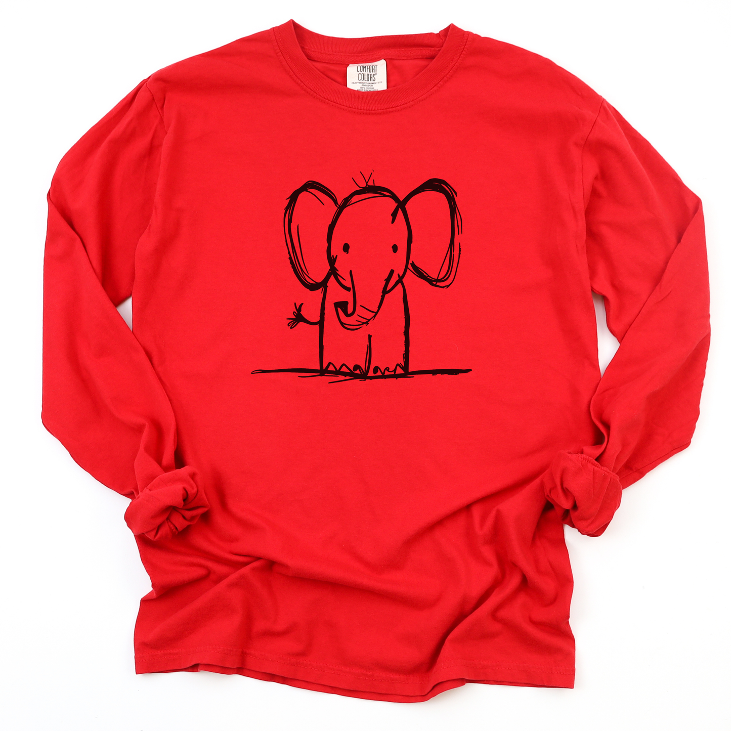 Elephant Sketch - Comfort Colors Long Sleeve Premium T Shirt