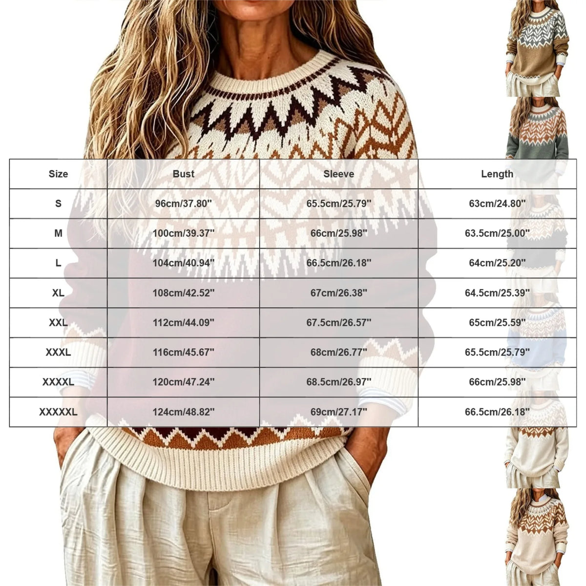 Thick Knitted Jacquard Sweater
