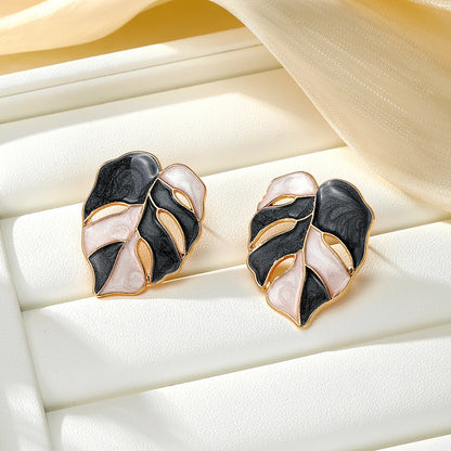 Monstera Leaf Stud Earrings