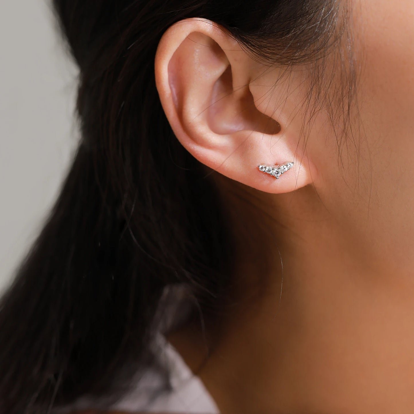 925 Sterling Silver Dolphin Tail Earring