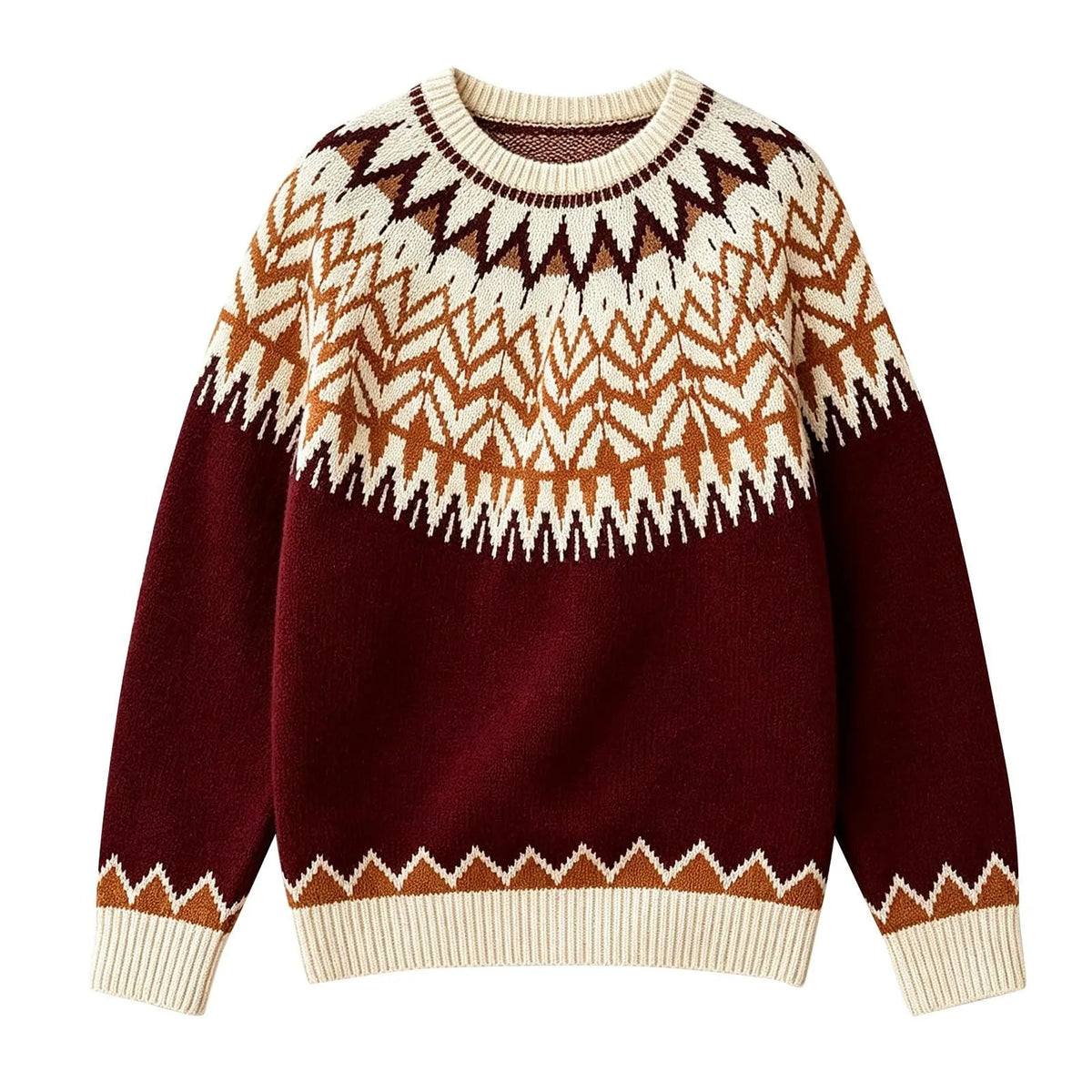 Thick Knitted Jacquard Sweater