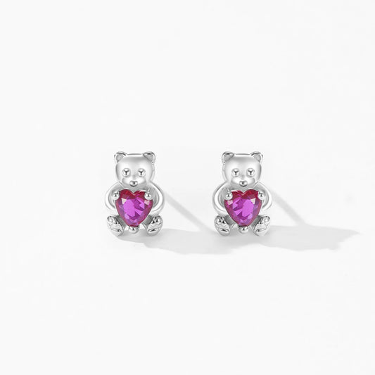 925 Sterling Silver Little Bear Earrings