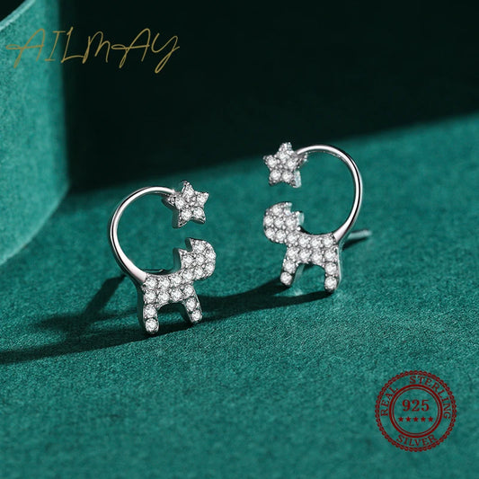 925 Sterling Silver Star Stud Earrings