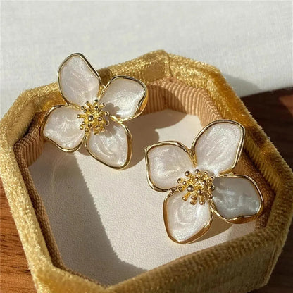 Enamel Flower Stud Earrings