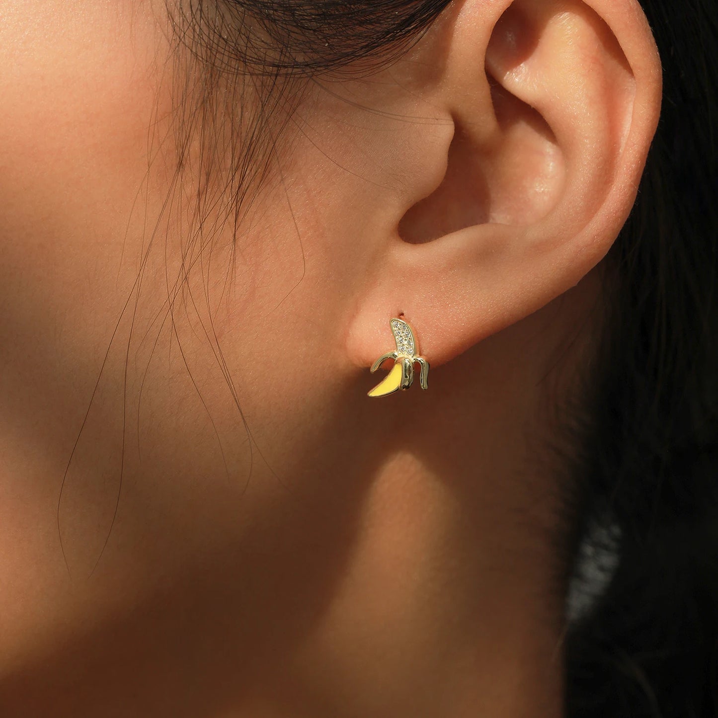 Gold Plated Banana Earrings