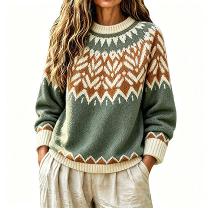 Thick Knitted Jacquard Sweater