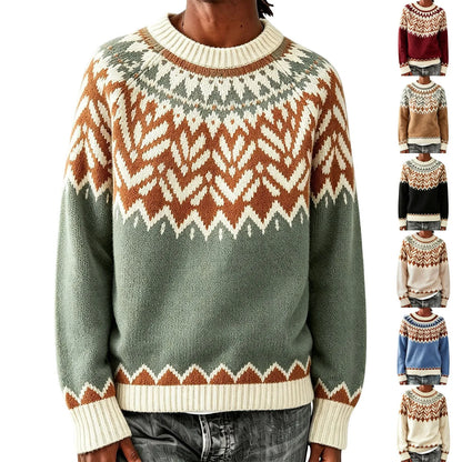 Thick Knitted Jacquard Sweater