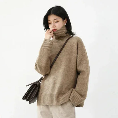 Loose Turtleneck Knit Sweater