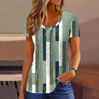 3d Flower Print Kawaii V-Neck