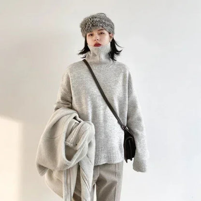 Loose Turtleneck Knit Sweater