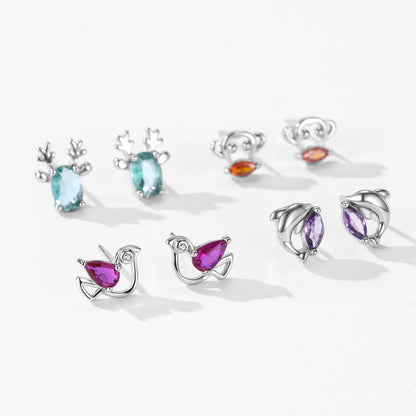 925 Sterling Silver Pigeon Stud Earrings