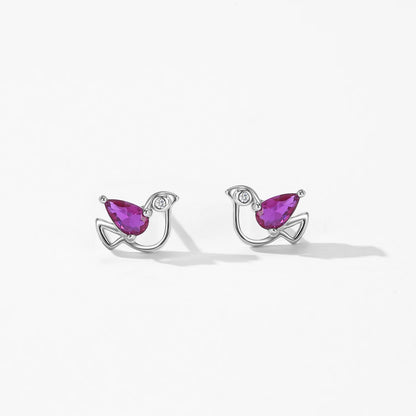 925 Sterling Silver Pigeon Stud Earrings