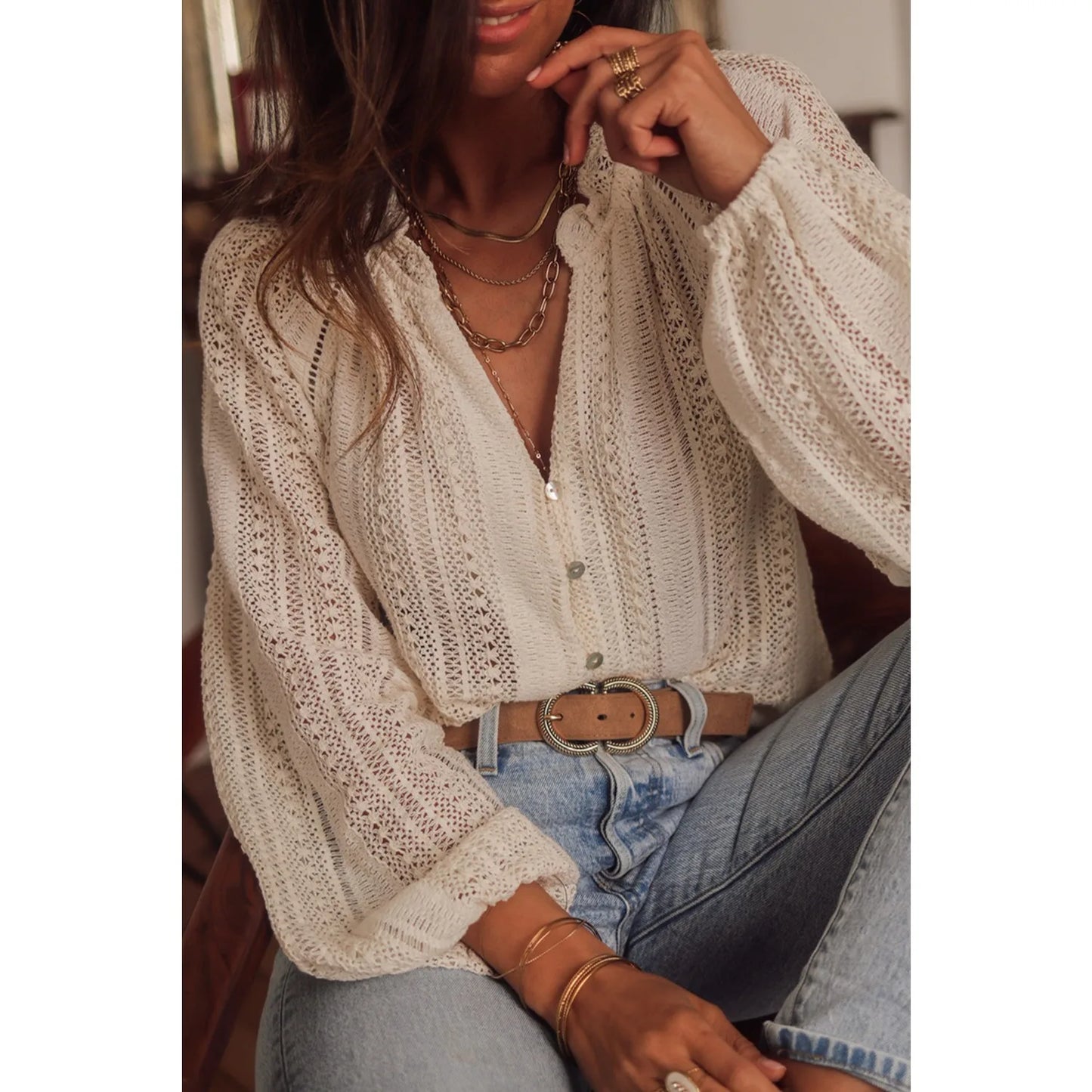 Vintage Elegant Lace Blouse