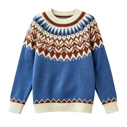 Thick Knitted Jacquard Sweater