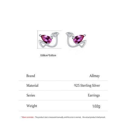 925 Sterling Silver Pigeon Stud Earrings