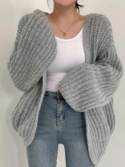 Vintage Puff Sleeve Knit Cardigan Sweater