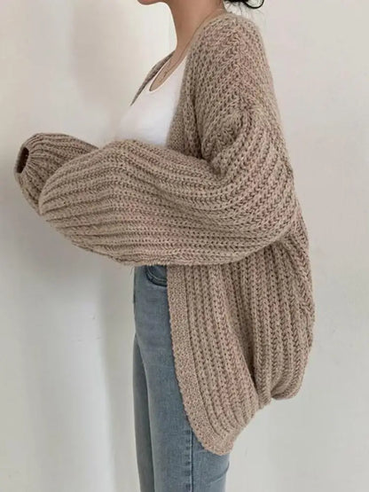 Vintage Puff Sleeve Knit Cardigan Sweater
