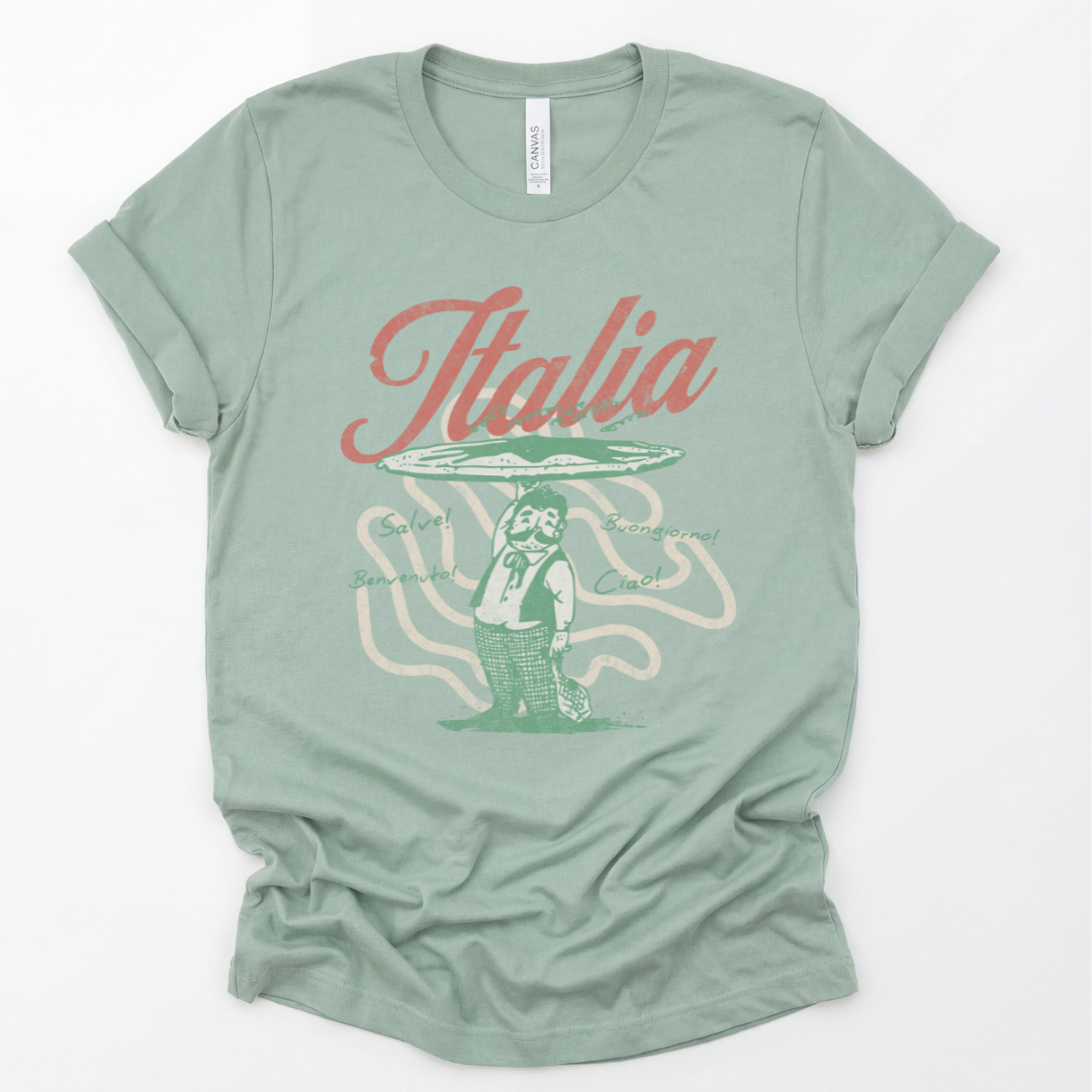 Greetings From Italia - Bella Canvas Super Soft Fitted T Shirt