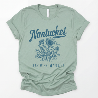 Nantucket Flower Market -  Bella Canvas Super Soft Straight Cut T Shirt