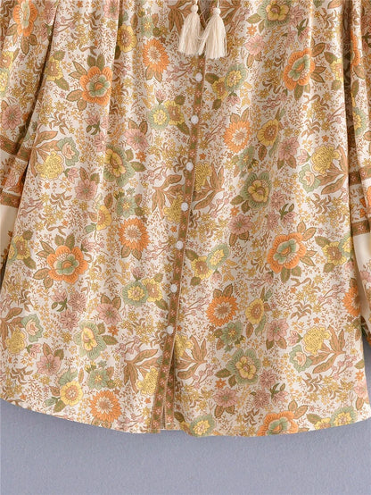Happie Queens Women Floral Rayon Shirt