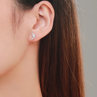 925 Sterling Silver Cute Dolphin Sparkling CZ Stud Earrings