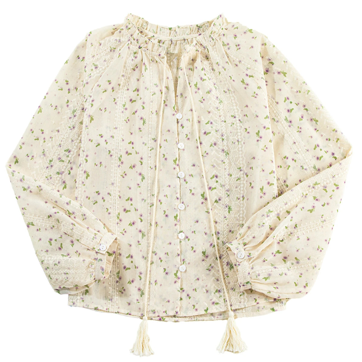 Lightweight Long Sleeve Bohemia  Lace Blouse