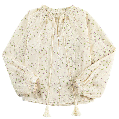 Lightweight Long Sleeve Bohemia  Lace Blouse