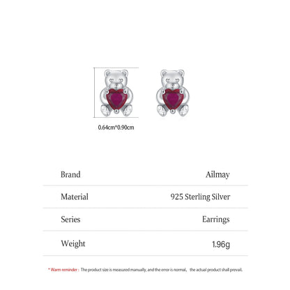 925 Sterling Silver Little Bear Earrings