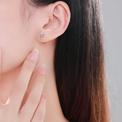 925 Sterling Silver Charm Tree Leaf Earrings