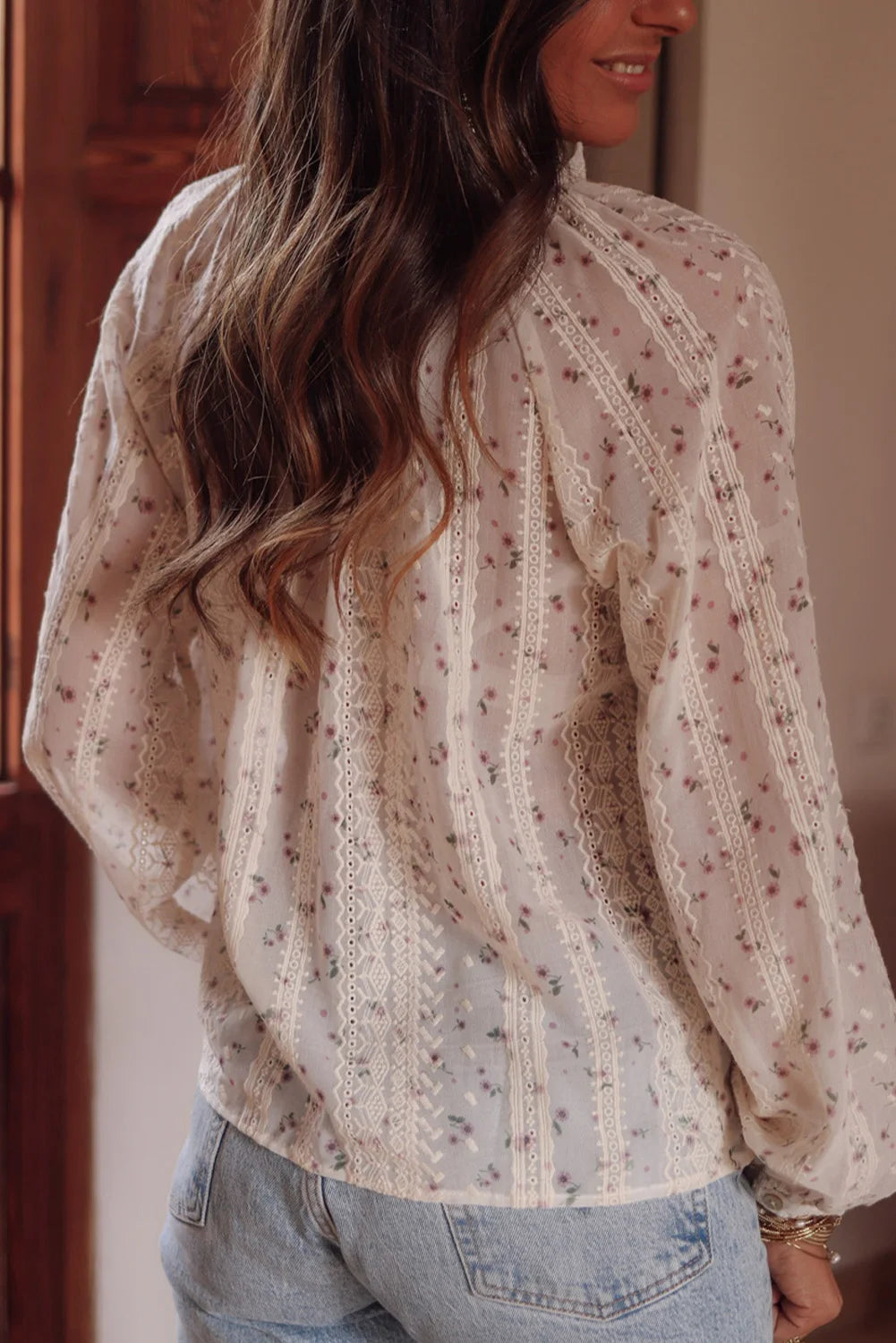 Lightweight Long Sleeve Bohemia  Lace Blouse