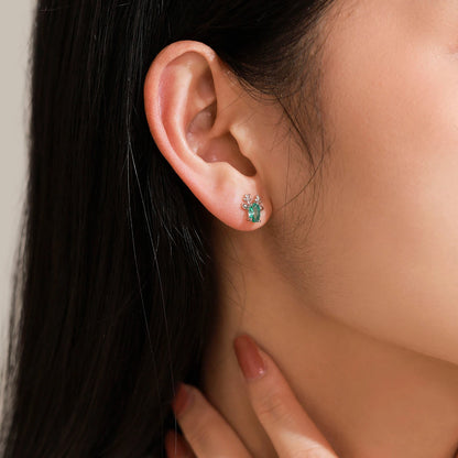 925 Sterling Silver Cartoon  Deer Stud Earrings