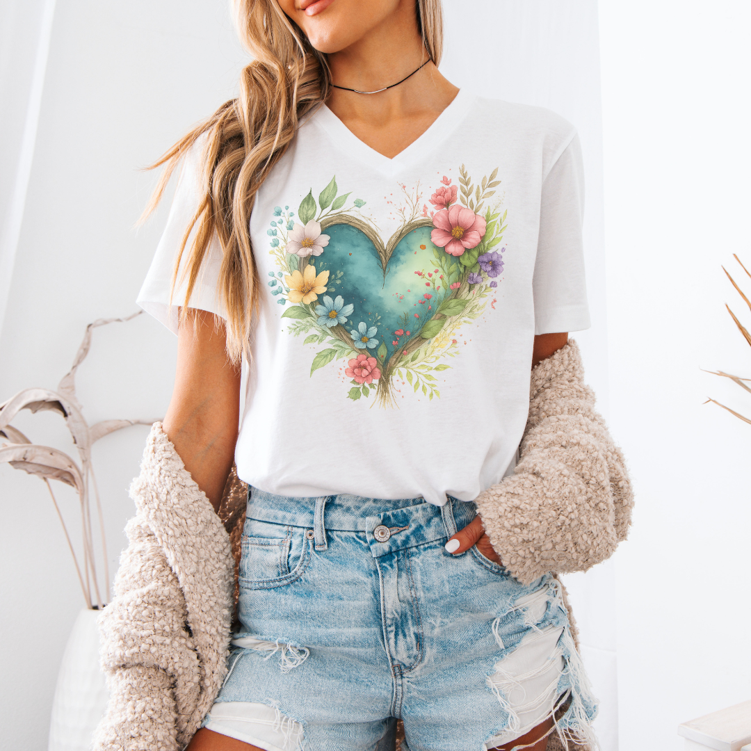 Natures Embrace - Short Sleeve V-Neck Tee